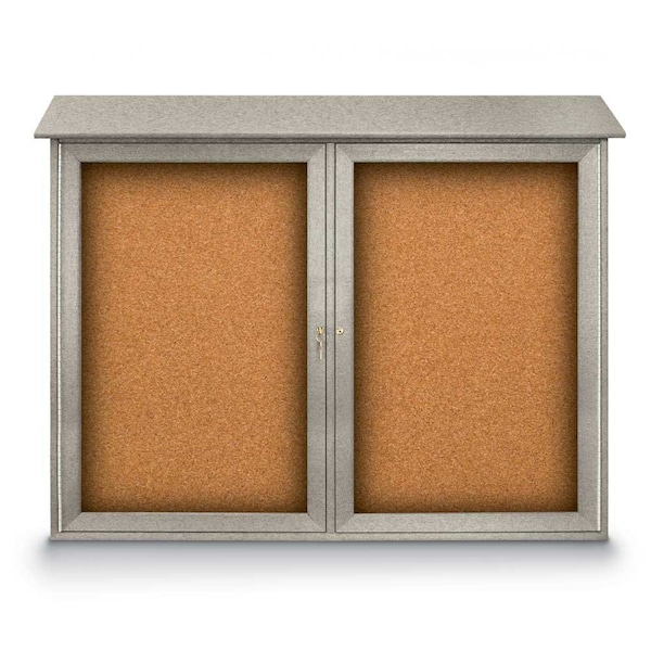 Indoor Enclosed Combo Board, 48"x36", Satin Frame/White Porc & Black
